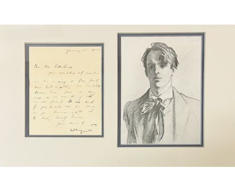 Manuscript Letter Signed by W.B. Yeats  [Yeats (William Butler)] An original Manuscript Letter&nbsp;Signed&nbsp;to Miss Ritte