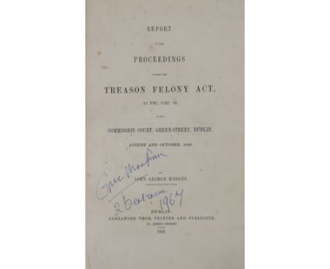 Trials of Young Irelanders  Trials:&nbsp;Hodges (John George)&nbsp;Report of the Proceedings under the Treason Felony Act, 11