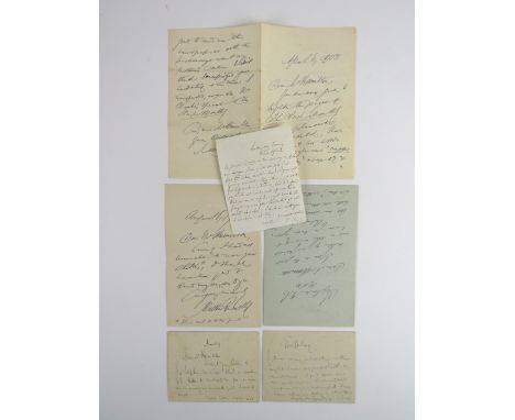 Russell (Matthew), Rev. S.J. A small collection of three ALS and two ANS to John Hamilton, circa 1902 - 05, mostly concerning