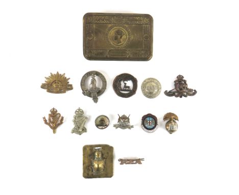 Militaria:&nbsp; A collection of original W.W.1 Badges and Pins, for various Regiments including Connaght Rangers, Australian
