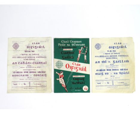 1964 All-Ireland Football Final  Programmes: G.A.A. (Football 1964) Three Official Programmes to include: * Both Semi-Finals 