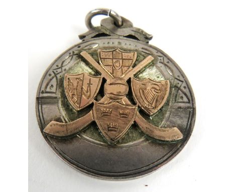 1913 Leinster Final Winners Medal  Medal: G.A.A. - Hurling 1913.&nbsp;A rare Provincial circular silver and gold Medal, the o