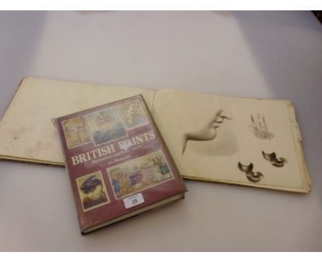 An early 19th century sketch book, inscribed for the artist Anne Augusta Pack dated June 1821, containing watercolours, penci