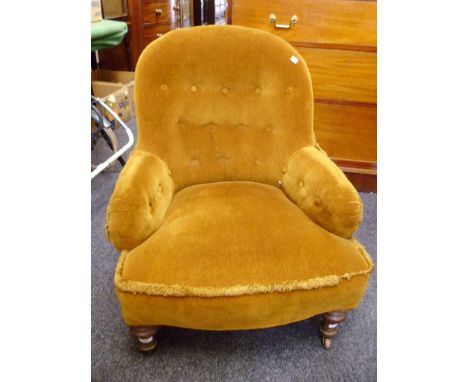 A late Victorian button upholstered parlour nursing chair