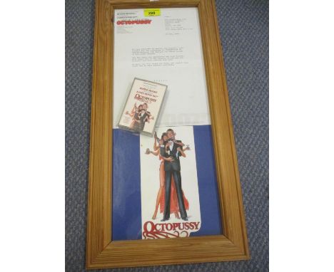 A James Bond Octopussy crew screening ticket prior to the Premiere with letter and a cassette 