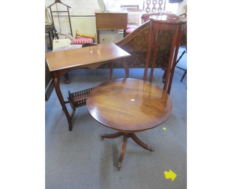 Three items of 20th century small furniture to include a two tier occasional table with lower galleried shelf 