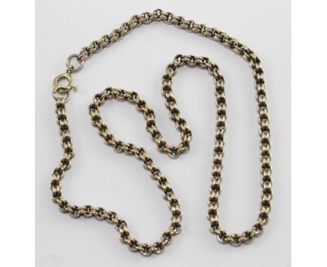 A 9ct gold link chain necklace, approx 9g.