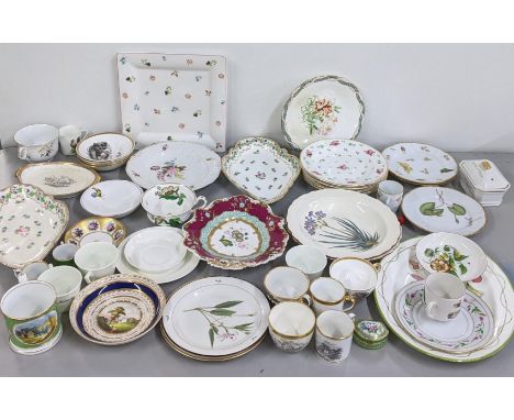 A selection of 19th century and later ceramics to include Spode cup and saucers, French trinket box and other itemsLocation: 