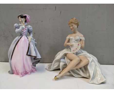 A Wallendorf German porcelain figure of a girl and a Royal Worcester Masquerade figureLocation: 