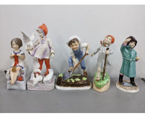 Five Royal Worcester figures to include November 3418 and othersLocation: 