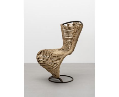 Tom DixonEarly and rare 'S' chair, circa 1988Steel, Manila rope. 95.5 x 54.5 x 65.5 cm Produced by Tom Dixon, London, United 