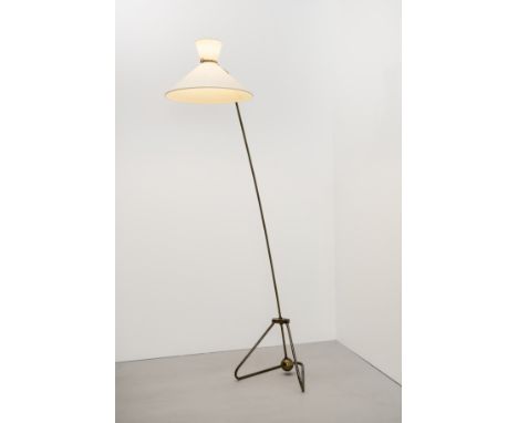 Robert MathieuAdjustable standard lamp, model no. 56, circa 1952Brass, paper shade.192 cm as shownFootnotes:LiteratureClémenc