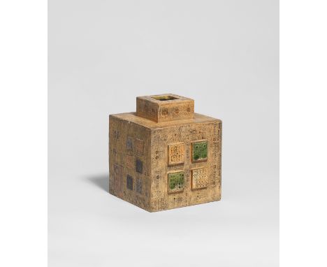 Rut BrykCube sculpture, 1950s-1960sGlazed ceramic. 19.6 x 16.2 x 16.2 cmProduced by Arabia, Helsinki, Finland. Signed by the 