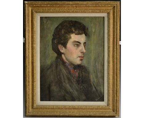 English School (mid-20th century)Portrait of a Young Gentlemanindistinctly signed, oil on canvas, 44cm x 33.5cm