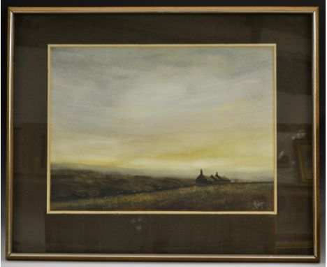 R J JohnsonHaworth Moor, Bronte Countrysigned, inscribed to verso, watercolour, 48.5cm x 65.5cm