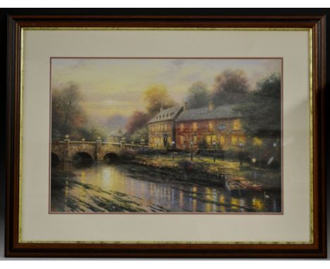 Thomas Kinkade, after, Lamplight Inn, offset lithograph in colour, Park West, 1994, 46cm x 68cm, certificate