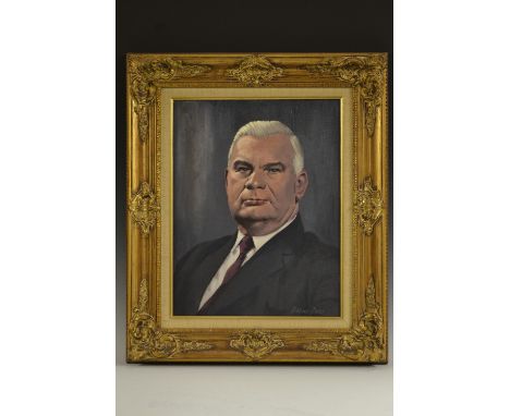 Arthur PassA Portrait of J. A. Burns Esquiresigned, oil on board, 35cm x 45cm, framed