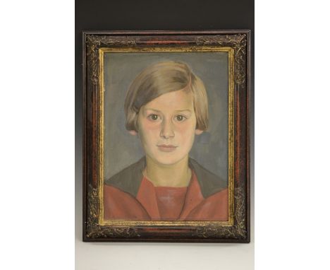 Jakob Ritzmann (Swiss 1894 - 1990)Portrait of a Boyinscribed to stretcher, oil on canvas, 39cm x 28.5cm 