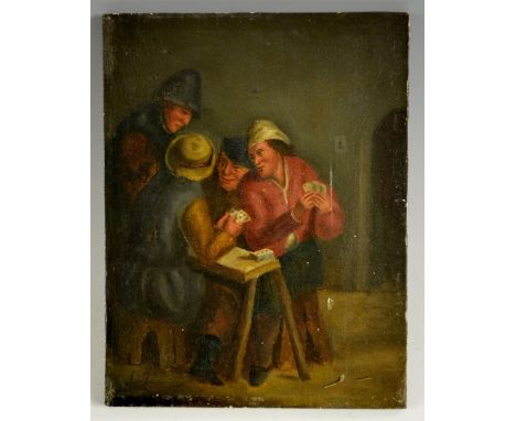 Flemish School (early 19th century)Playing Cardsoil on oak panel, 19cm x 15cm