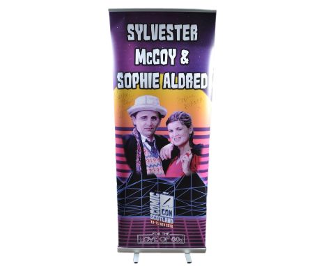 Sylvester Mccoy and Sophie Aldred - the Doctor in Doctor Who and Ace the Doctors companion - autographed Monopoly Events bann