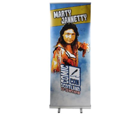 Marty Jannetty - American professional wrestler, WWF, AWA etc - autographed Monopoly Events banner from a ' Scotland Comic Co