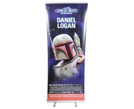 Daniel Logan - Star Wars - autographed Monopoly Events banner from the ' For The Love Of Sci Fi ' event. The banner depicting