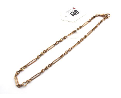 A 9ct Gold Fancy Link Short Chain, two swivel style clasps (13grams). Lot 130 - The chain is 38 cm open length.