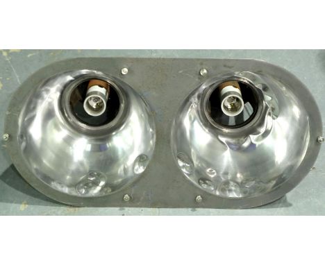 Chrome industrial double light fitting. Not available for in-house P&amp;P 