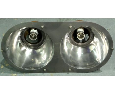 Chrome industrial double light fitting. Not available for in-house P&amp;P 