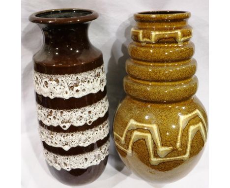 Two West German vases, both H: 50 cm, light use/scuff marks but no chips or cracks. P&amp;P Group 3 (£25+VAT for the first lo