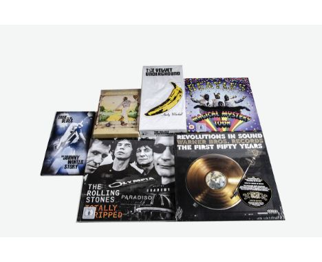 CD Box Sets, twelve Box Sets with artists comprising Beatles, Rolling Stones, Elton John, Velvet Underground, Johnny Winter, 
