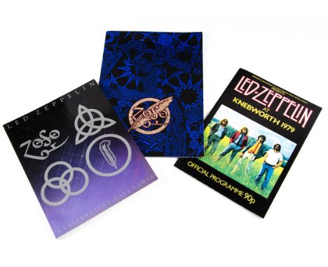 Led Zeppelin, three items comprising Knebworth 1979 programme, Page and Plant 1995 Tour Programme and Led Zeppelin - A Celebr
