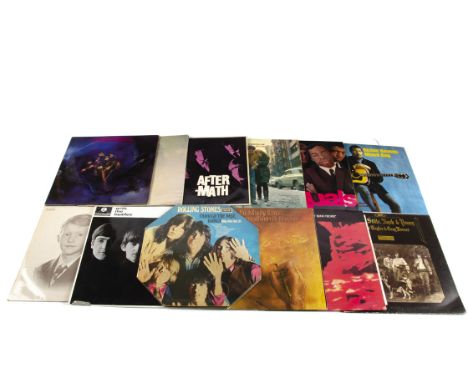 Sixties LPs, twelve albums of mainly Sixties with artists comprising The Beatles, Rolling Stones, Bob Dylan, John Lennon, Ric