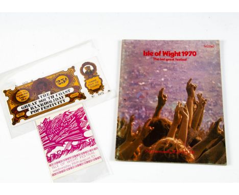 Isle of Wight Festival Tickets, Isle of Wight Festival large card ticket for Saturday 31st August 1968, double-sided with per