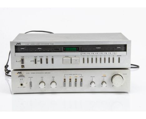 Hi Fi Separates, Aiwa Cassette Deck AD-F370 + booklet and an AD-WX616, JVC Amplifier A-10X and a Tuner T-40P and a Technics T