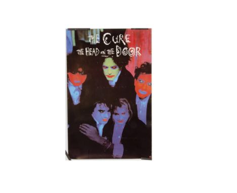 The Cure Poster, The Cure 'Head on the Door' poster promoting the 1985 album, measures 33" by 21 ½" - rolled and folded with 