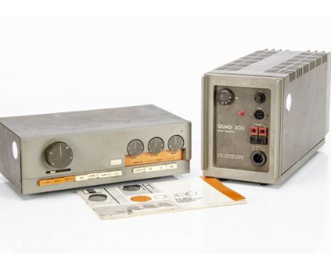 Quad Amplifiers, Quad 303 Amplifier s/n 36190 and Quad 30 s/n 35457 visually good condition untested with instruction booklet
