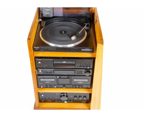 Technics Stack System, a Technics system housed in cabinet with one speaker (SB-CS55) consists of turntable SL-J110R, CD play