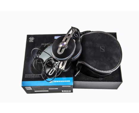 Sennheiser Headphones, a pair of foldable Sennheiser Momentum headphones model M2 AEG in black in perfect condition with all 