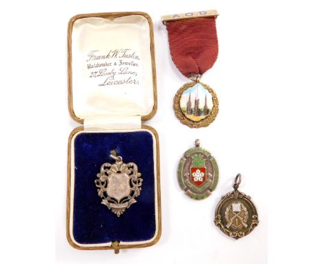 Silver fobs and a medal, to include Leicester &amp; District Motor Club., Society of Miniature Rifle Clubs., etc. (a quantity