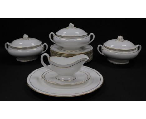 A Royal Worcester porcelain part dinner service decorated in the Contessa pattern, comprising oval meat platter, three vegeta