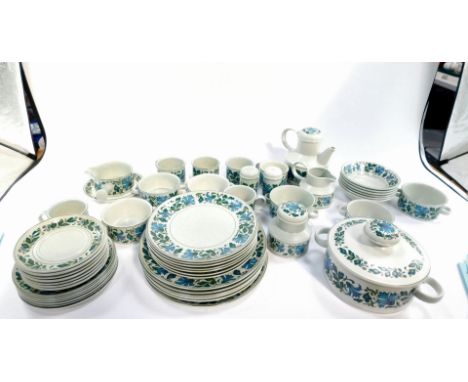 A Midwinter part dinner and tea service in the Stonehenge pattern, to include a vegetable tureen and cover, dinner and desser