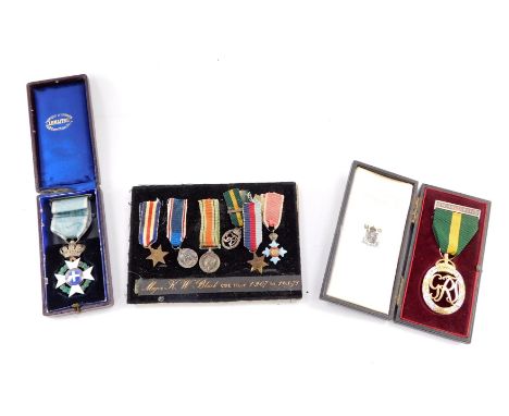 A group of miniature medals, named to Major K W Black, CBE., TD., JP., Lived 1.2.07 to 11.08.78., comprising France and Germa