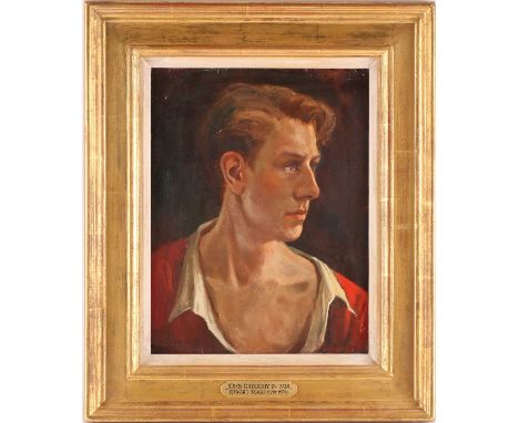 Edward Seago RBA, ARWS, RWS (1910-1974) British, a head and shoulders portrait of John Gregory (1914-1996), painted in 1938, 