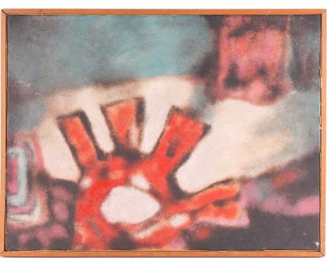 Aubrey Williams (1926-1990) Guyanese, 'Carib', 1972, abstract oil on canvas, signed, titled and dated verso, 46 cm x 61.5 cm 