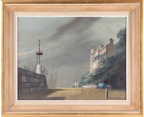 Felix Kelly (1914-1994) New Zealand / British, ‘View of the Channel Islands’, oil on board, signed to lower right corner, 42 