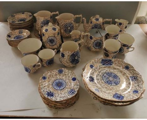 A Fenton Osaka pattern part tea and dinner service, fifty eight pieces including cups , saucers, plates etc