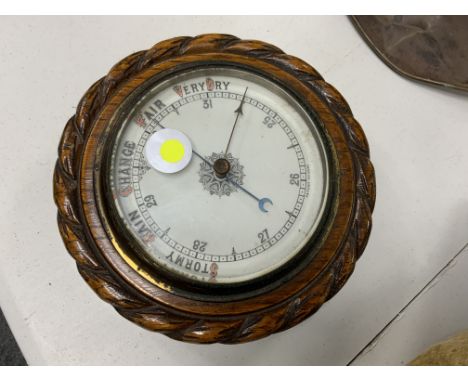 VICTORIAN CIRCULAR BAROMETER 8" DIAMETER