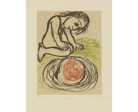*Eileen Cooper (b.1953) 'Offspring' lithograph in colours, signed and dated 'Eileen Cooper 1992' in pencil l.r., inscribed as