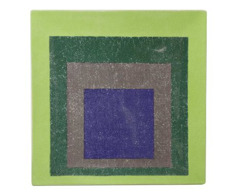 After Josef Albers 'Study for Homage to a Square', 1999 limited edition ceramic plate 30 x 30cm Sold in original box.Conditio